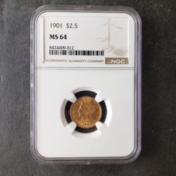 1901 $2.50 Liberty Head Gold Quarter Eagle NGC MS64