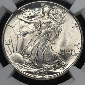 1943 Walking Liberty Half Dollar NGC MS65