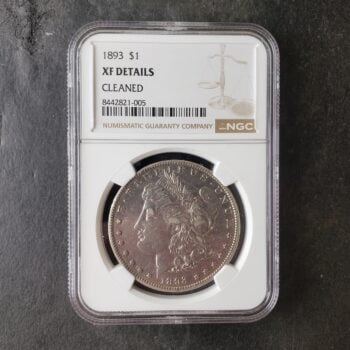1893 $1 Morgan Silver Dollar NGC XF Details Cleaned