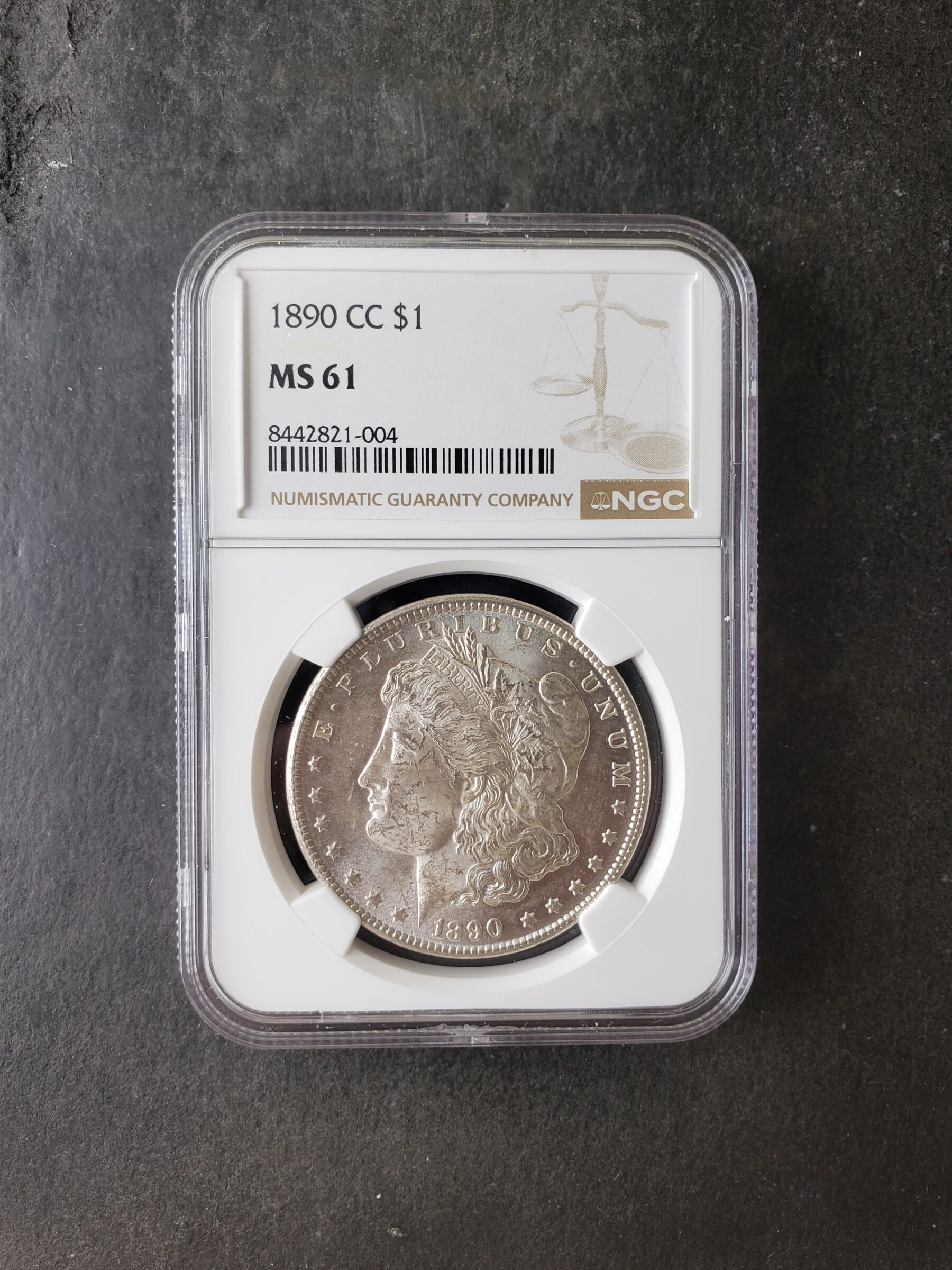 マートです‼️ 他の方は購入されないで下さい。 （十寿円満図） 1890 CC $1 Morgan Silver Dollar NGC MS61 | Jefferson Coin