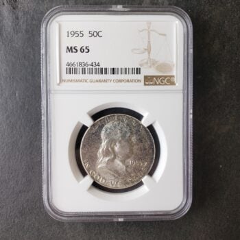 1955 50c Franklin Silver Half Dollar NGC MS65