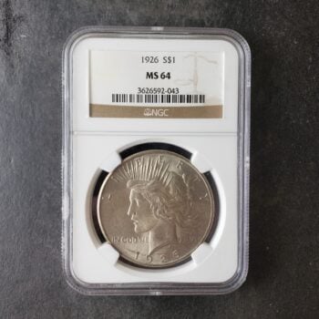 1926 $1 Peace Silver Dollar NGC MS64