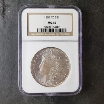 1884 CC $1 Morgan Silver Dollar NGC MS65