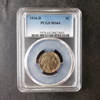 1936 D 5c Buffalo Nickel PCGS MS64