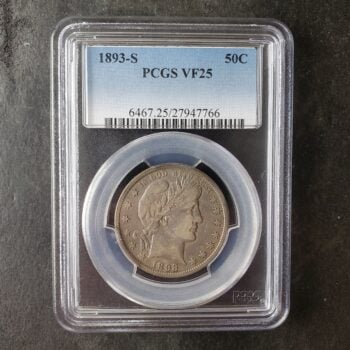 1893 S 50c Barber Silver Half Dollar PCGS VF25