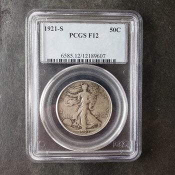 1921 S 50c Walking Liberty Silver Half Dollar PCGS F12