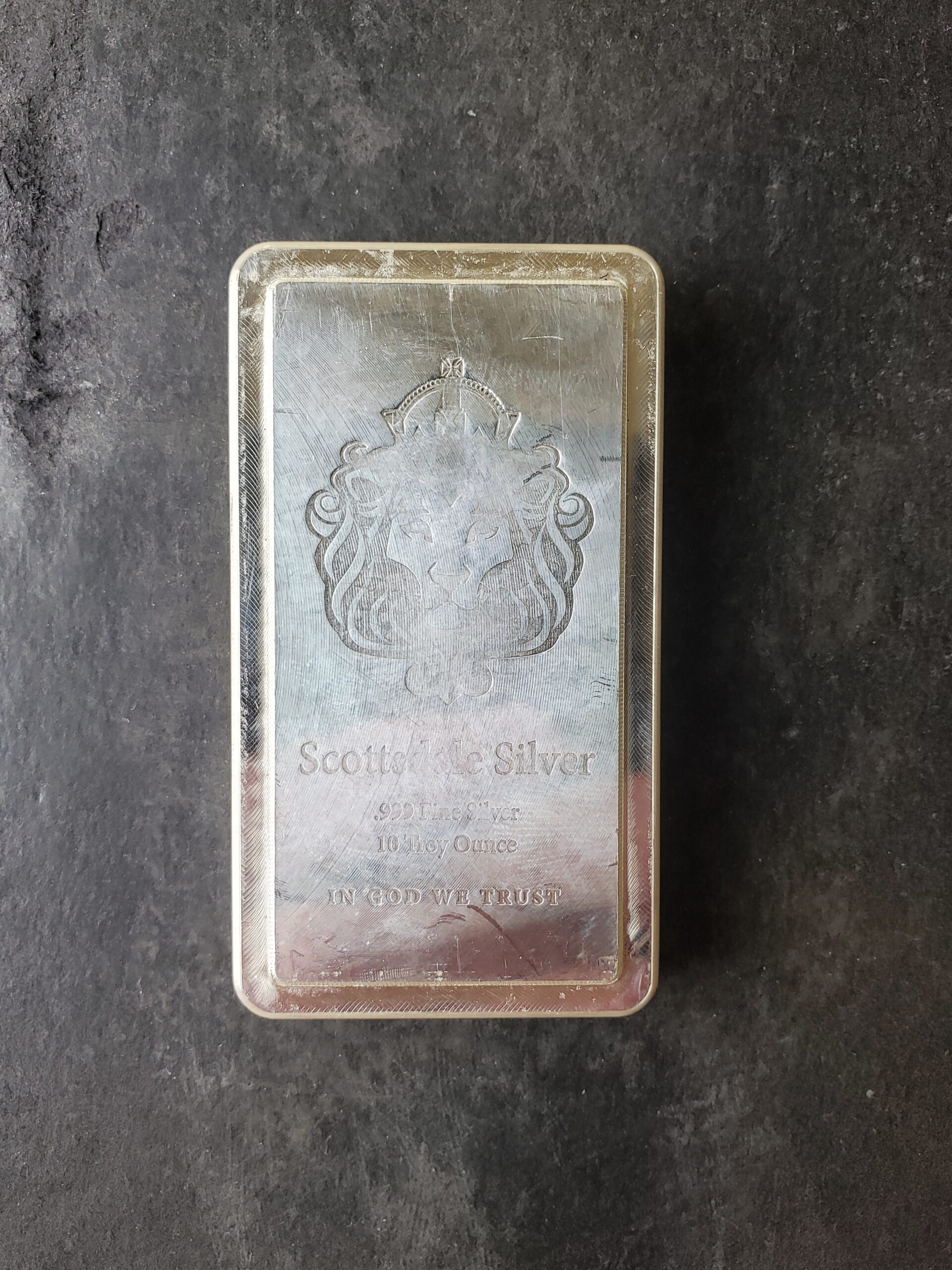 Scottsdale Silver 10oz Silver Stackable Bar at $1/oz Over Spot