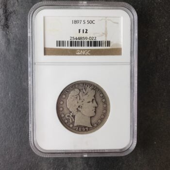 1897 S 50c Barber Silver Half Dollar PCGS F12