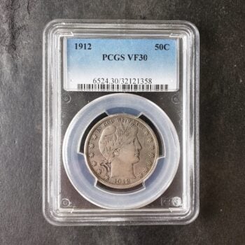 1912 50c Barber Silver Half Dollar PCGS VF30