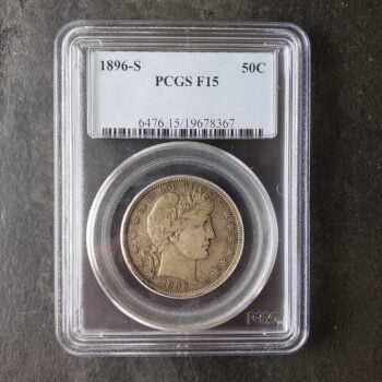 1896 S 50c Barber Silver Half Dollar PCGS F15