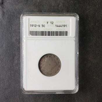 1912 S 5c Liberty Head V Nickel ANACS F12