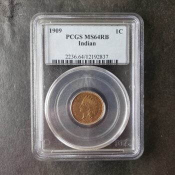 1909 1c Indian Head Cent PCGS MS64 RB
