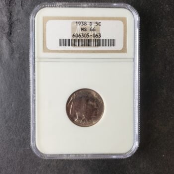 1938 D 5c Buffalo Nickel NGC MS66
