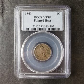 1860 1c Indian Head Cent Pointed Bust PCGS VF35