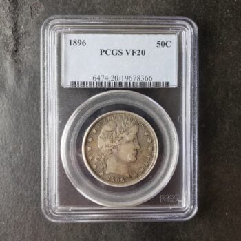 1896 50c Barber Silver Half Dollar PCGS VF20