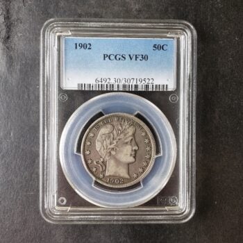 1902 50c Barber Silver Half Dollar PCGS VF30