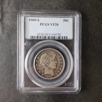 1909 S 50c Barber Silver Half Dollar PCGS VF20