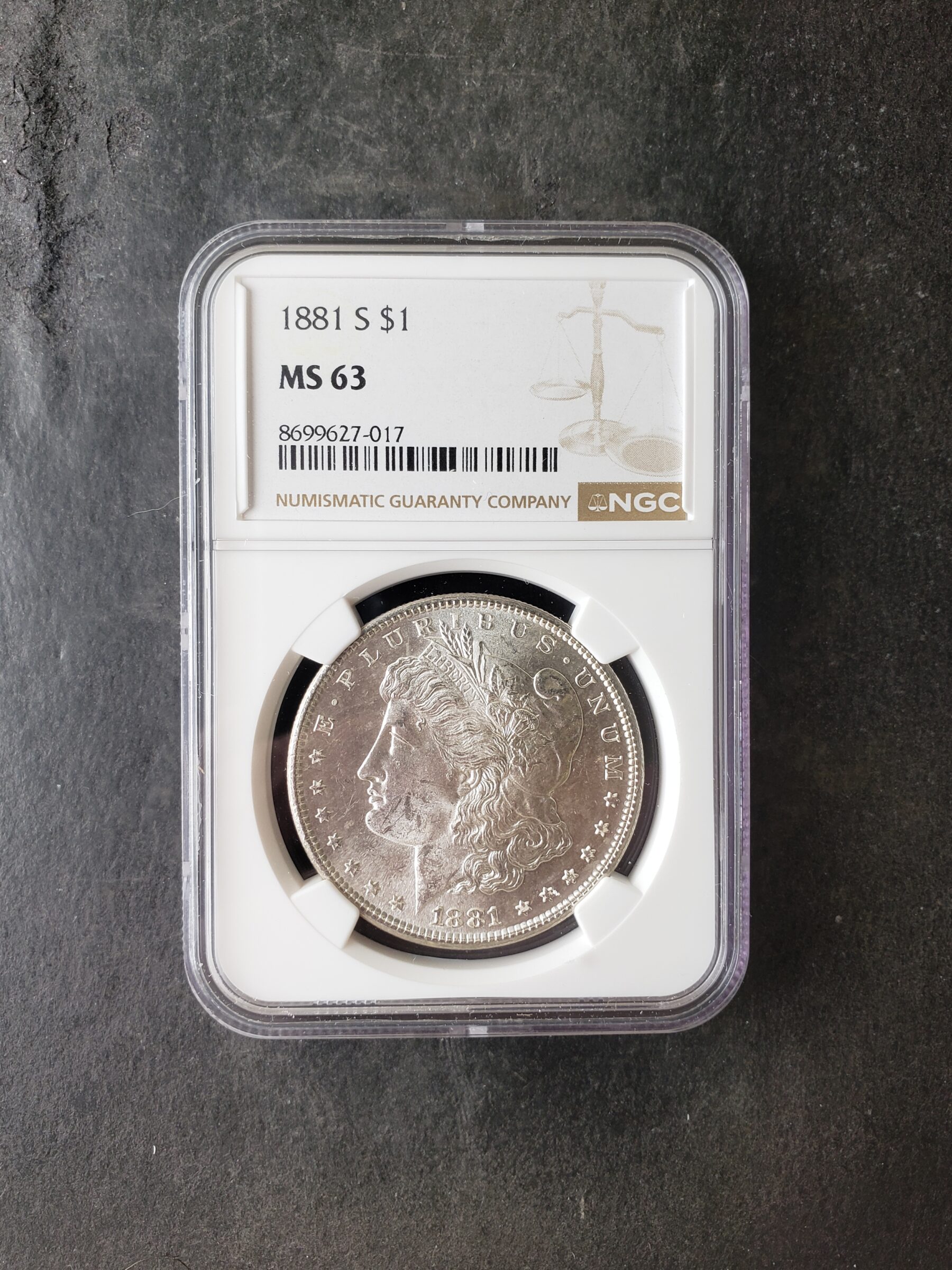 1881 S $1 銀貨 MS 63 1881 S $1 Morgan Silver Dollar MS63 | Jefferson Coin