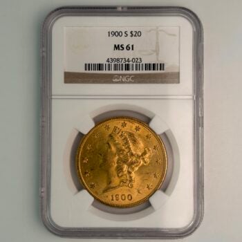 1900 $20 Gold Liberty NGC MS61