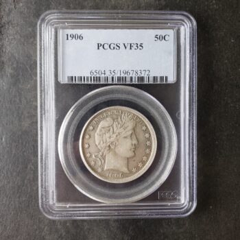 1906 50c Barber Silver Half Dollar PCGS VF35