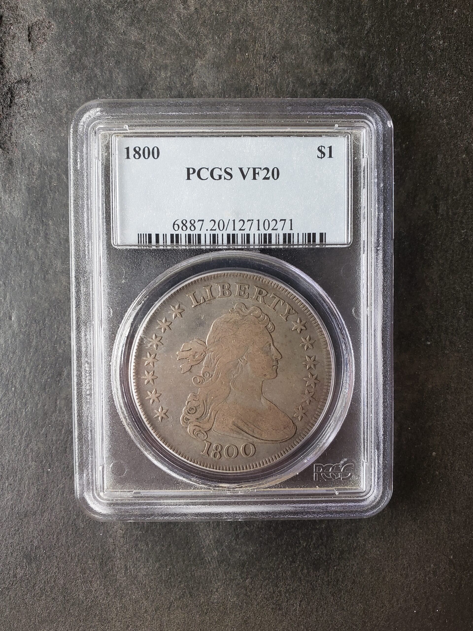 1800 $1 Draped Bust Silver Dollar PCGS VF20 | Jefferson Coin