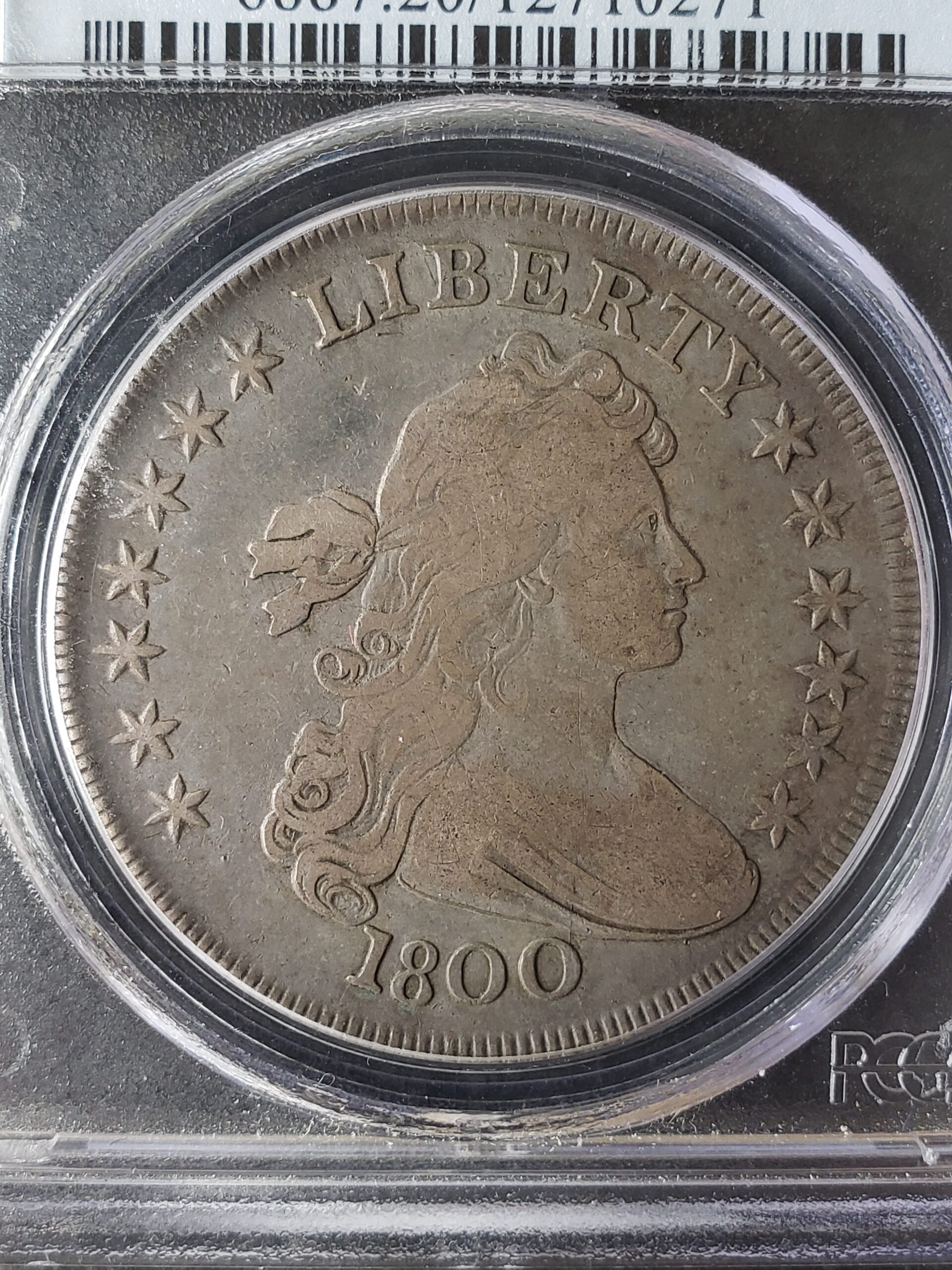 1800 $1 Draped Bust Silver Dollar PCGS VF20 | Jefferson Coin