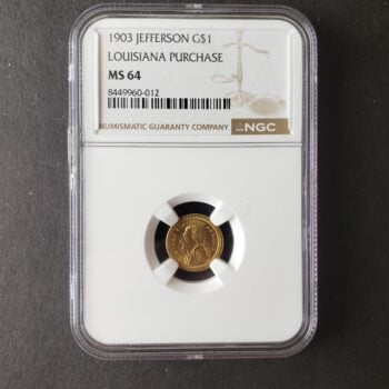 1903 $1 Jefferson Louisiana Purchase Gold Dollar NGC MS64