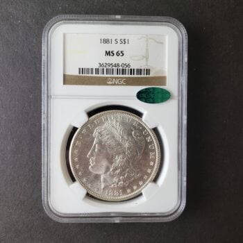 1881 S $1 Morgan Silver Dollar NGC MS65 with CAC Sticker