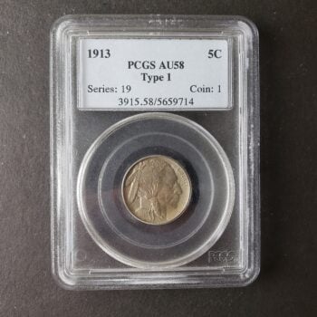 1913 5c Buffalo Nickel Type 1 PCGS AU58