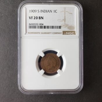 1909 S 1c Indian Head Cent NGC VF20 BN