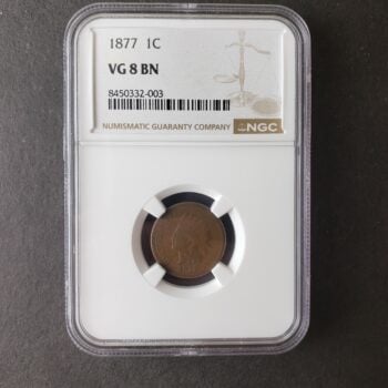 1877 1c Indian Head Cent NGC VG8 BN