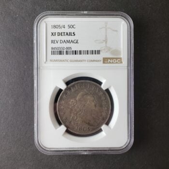 1805/4 50c Draped Bust Silver Half Dollar NGC XF Details Reverse Damage