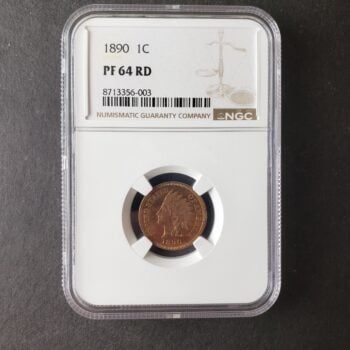 1890 Proof 1c Indian Head Cent NGC PF64 RD