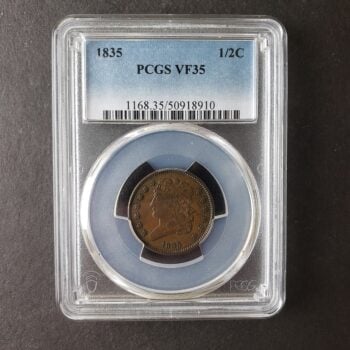 1835 1/2c Classic Head Half Cent PCGS VF35