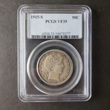 1915 S 50c Barber Silver Half Dollar PCGS VF35