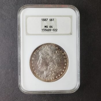 1887 $1 Morgan Silver Dollar NGC MS64