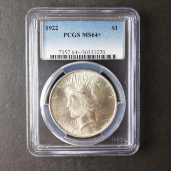 1922 $1 Peace Silver Dollar PCGS MS64+