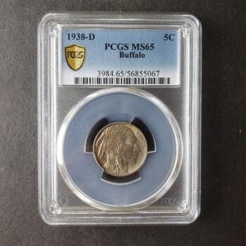 1938 D 5c Buffalo Nickel PCGS MS65