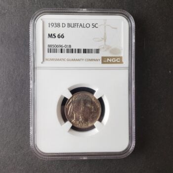 1938 D 5c Buffalo Nickel NGC MS66