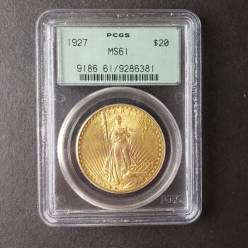 1927 $20 St. Gaudens Gold Double Eagle PCGS MS61