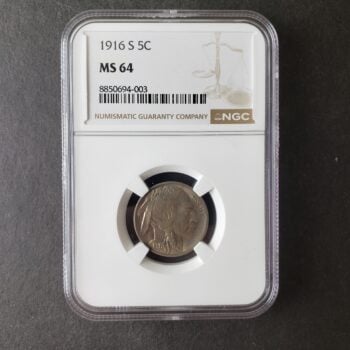 1916 S 5c Buffalo Nickel NGC MS64