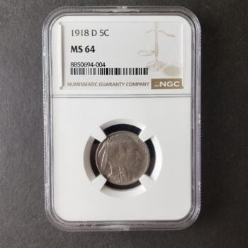 1918 D 5c Buffalo Nickel NGC MS64