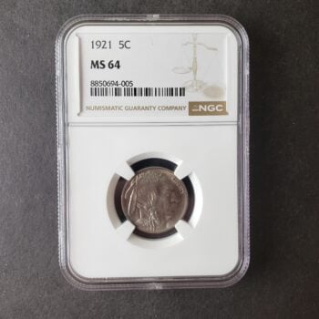1921 5c Buffalo Nickel NGC MS64