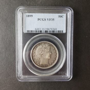1899 50c Barber Silver Half Dollar PCGS VF35