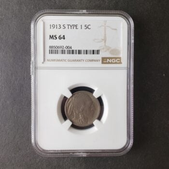 1913 S 5c Buffalo Nickel Type 1 NGC MS64