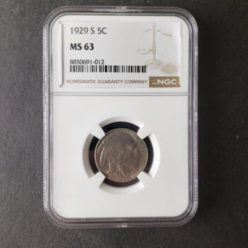 1929 S 5c Buffalo Nickel NGC MS63
