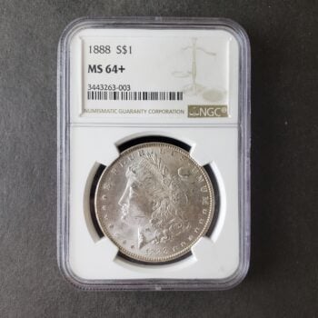 1888 $1 Morgan Silver Dollar NGC MS64+