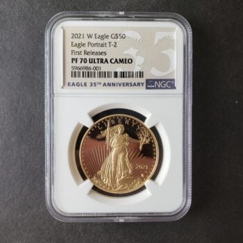 2021 W Proof $50 1oz Gold American Eagle Type 2 NGC PF70 Ultra Cameo