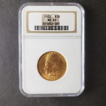 1932 $10 Indian Head Gold Eagle NGC MS65