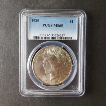 1925 $1 Peace Silver Dollar PCGS MS65